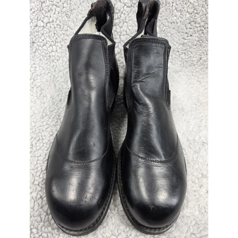 1982 COVE Shoe Co Black Leather Safety Toe BILTRITE Sole Chelsea Boot Men's 7 EE